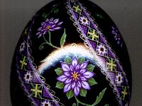 Love In A Mist Pysanky Ukrainian Easter Egg by So Jeo : pysanky pysanka ukrainian easter egg batik art love in a mist blue purple flower sojeo floral ukraine